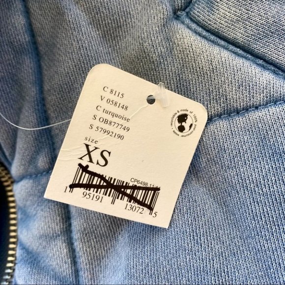 Free People Quilted Dolman Jacket in Turquoise Blue NWT - Picture 5 of 6